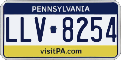PA license plate LLV8254