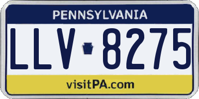 PA license plate LLV8275