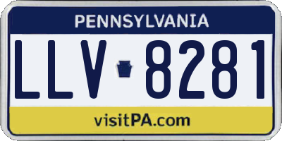PA license plate LLV8281