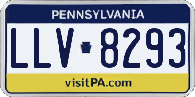 PA license plate LLV8293
