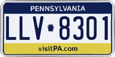 PA license plate LLV8301