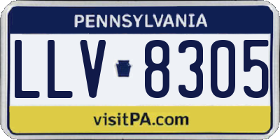 PA license plate LLV8305