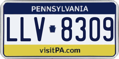 PA license plate LLV8309