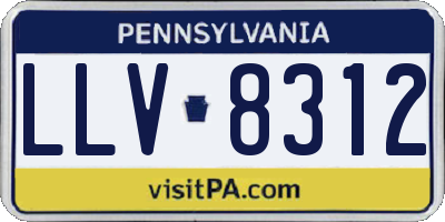 PA license plate LLV8312