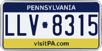 PA license plate LLV8315