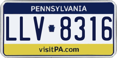 PA license plate LLV8316
