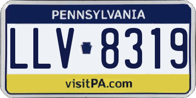 PA license plate LLV8319