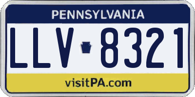 PA license plate LLV8321