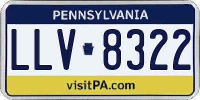 PA license plate LLV8322