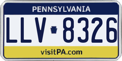 PA license plate LLV8326