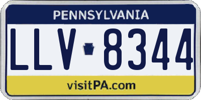 PA license plate LLV8344