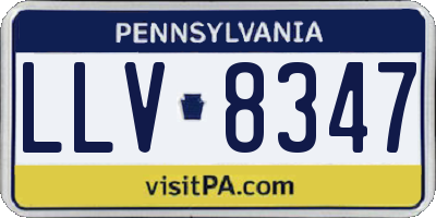 PA license plate LLV8347