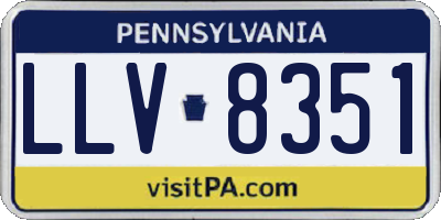 PA license plate LLV8351