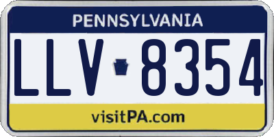 PA license plate LLV8354