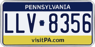 PA license plate LLV8356