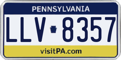 PA license plate LLV8357