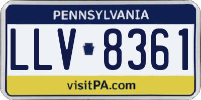 PA license plate LLV8361