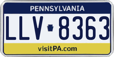 PA license plate LLV8363