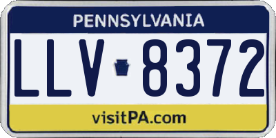 PA license plate LLV8372