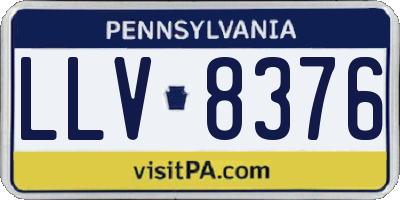 PA license plate LLV8376