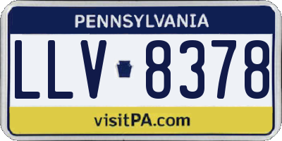 PA license plate LLV8378