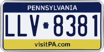 PA license plate LLV8381