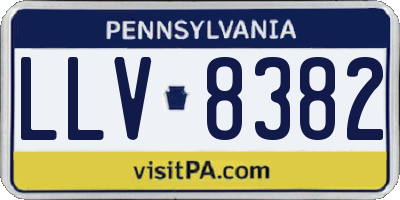 PA license plate LLV8382