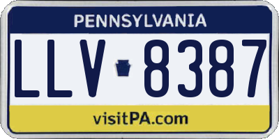 PA license plate LLV8387