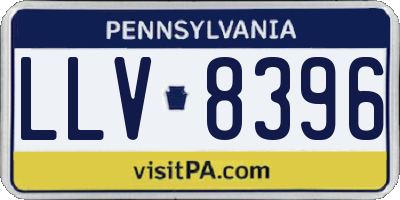 PA license plate LLV8396
