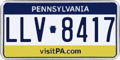 PA license plate LLV8417