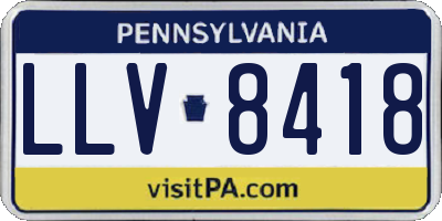 PA license plate LLV8418