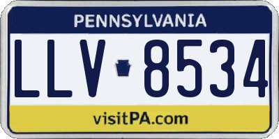 PA license plate LLV8534