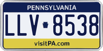 PA license plate LLV8538