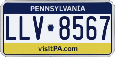 PA license plate LLV8567