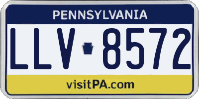 PA license plate LLV8572