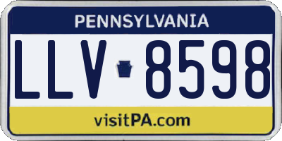 PA license plate LLV8598
