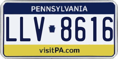 PA license plate LLV8616