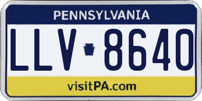 PA license plate LLV8640
