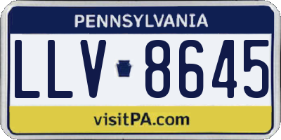 PA license plate LLV8645