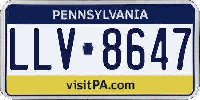 PA license plate LLV8647