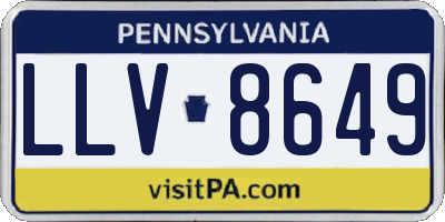 PA license plate LLV8649