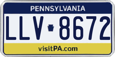 PA license plate LLV8672
