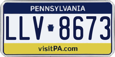 PA license plate LLV8673