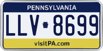 PA license plate LLV8699