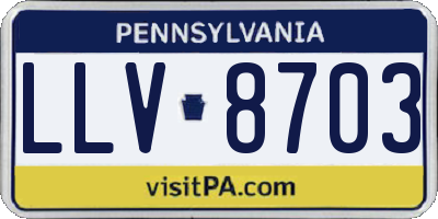 PA license plate LLV8703