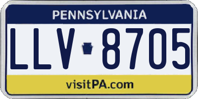 PA license plate LLV8705