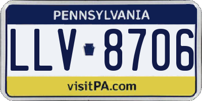 PA license plate LLV8706