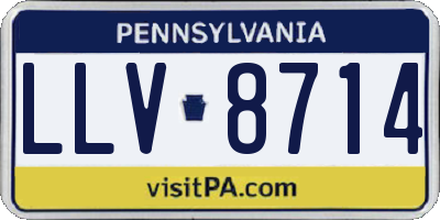 PA license plate LLV8714