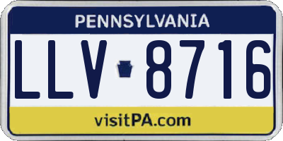 PA license plate LLV8716