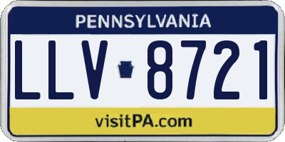 PA license plate LLV8721